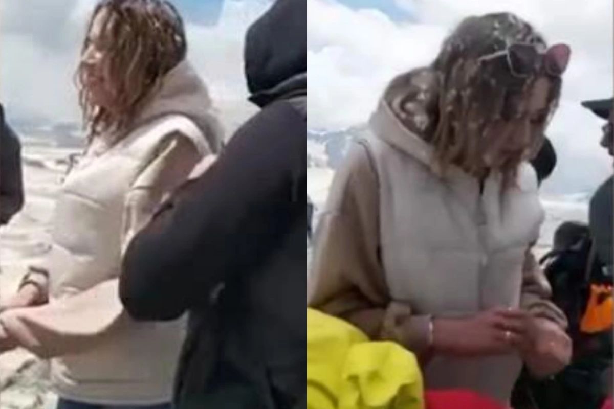 Elbrus dağlarında qayalıqlara yıxılan turist qız xilas edildi - VİDEO